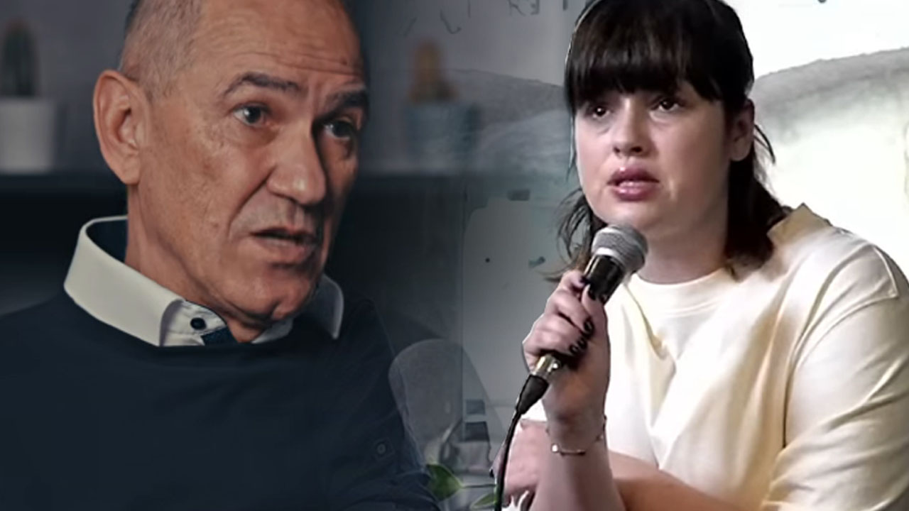 Nika Kovač na predstavitvi poročila Inštituta 8. marec o domnevnem srečanju z izraelsko družbo Black Cube v Ljubljani