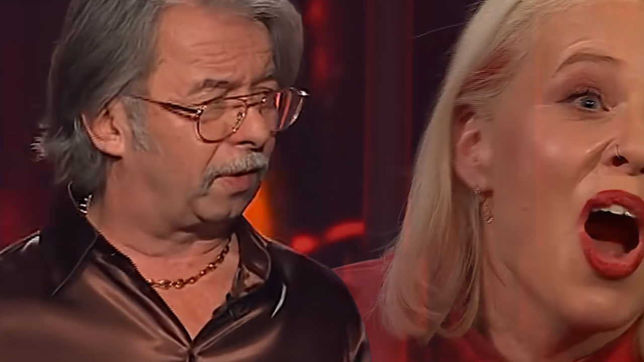 Magnifico in Urška Klakočar Zupančič v oddaji Na žaru, trenutek šale, ki danes deluje preroško