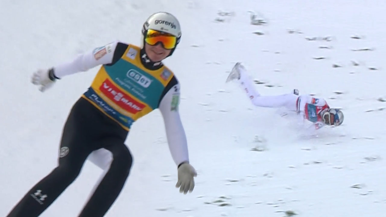 Domen Prevc med poletom v Planici, ko je dosegel novo zmago