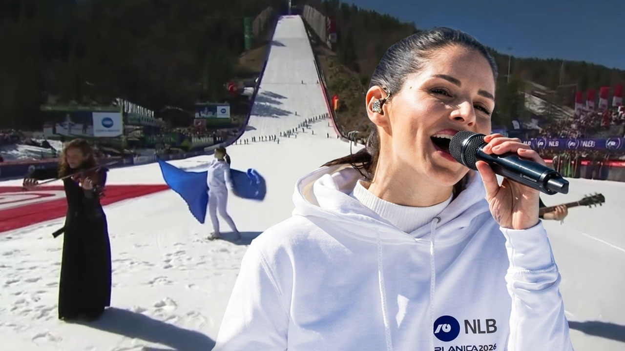 Lea Sirk v Planici zapela pesem Planica Planica pred tisoči navijačev