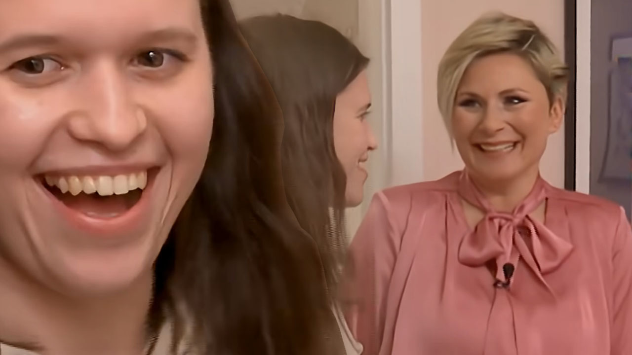 Hčerka Ana iz oddaje Delovna akcija prvič vstopi v svojo sobo po prenovi doma družine Majdič