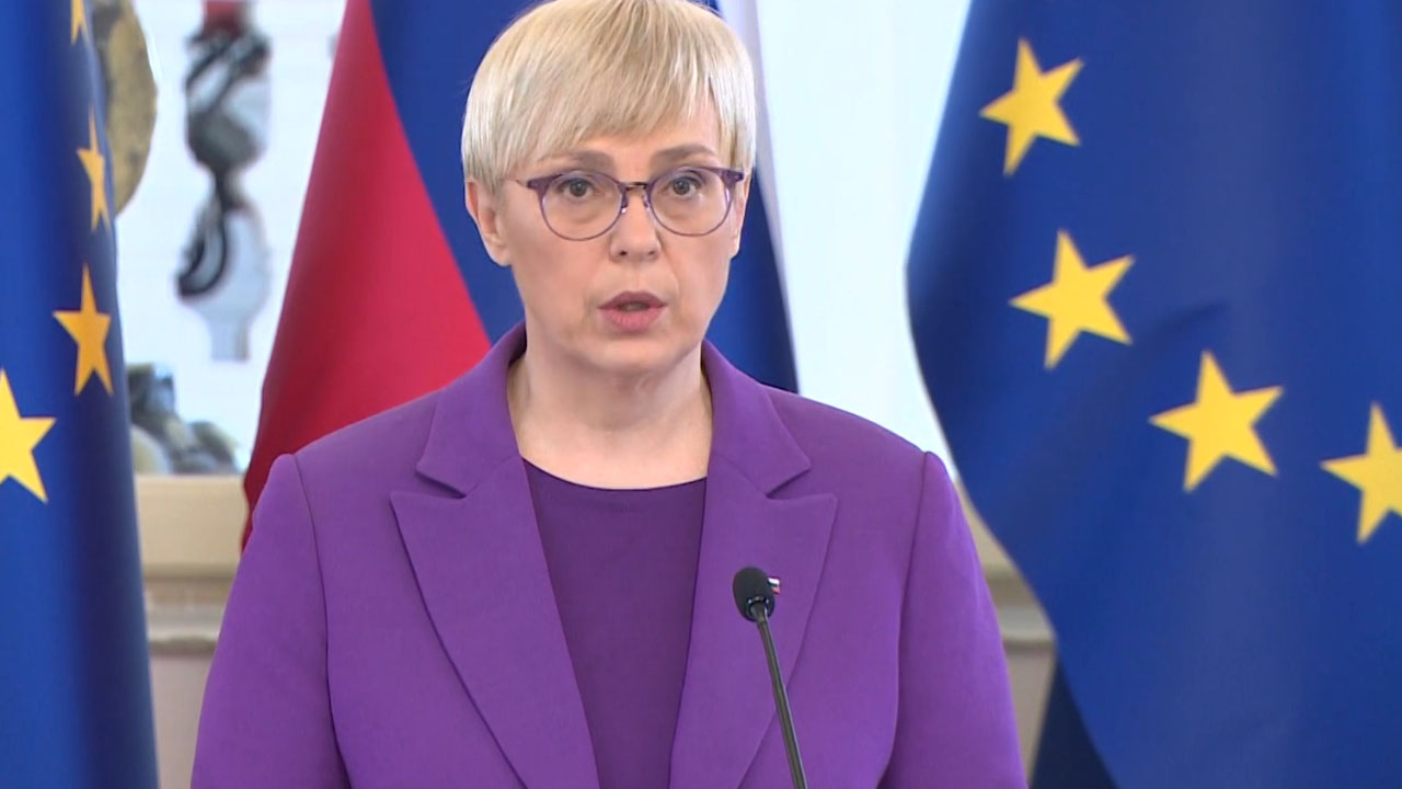 Predsednica Nataša Pirc Musar med podajanjem izjave o neuspešnih posvetovanjih za mandatarja