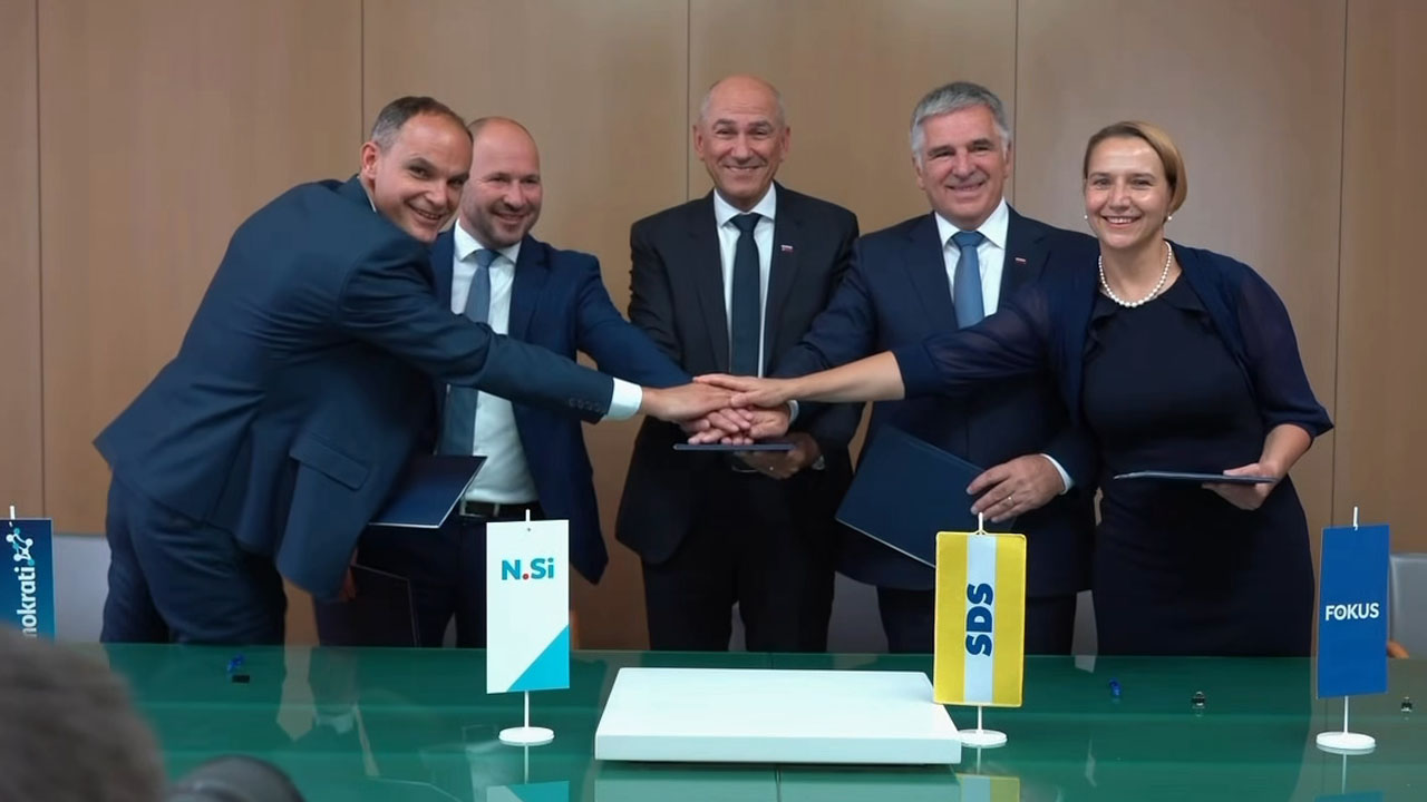 Predsedniki petih strank danes podpisali koalicijsko pogodbo