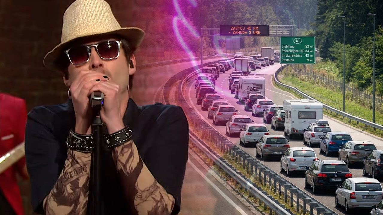 Tilen Artač v satirični oddaji Kaj dogaja pripravil parodijo na DARS in zastoje na cestah