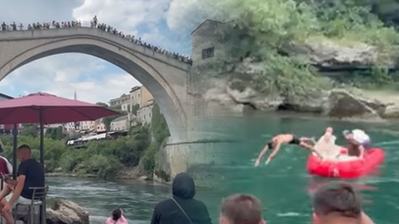 Moški skočil z mostu v Mostarju in potonil, življenje so mu rešili domačini