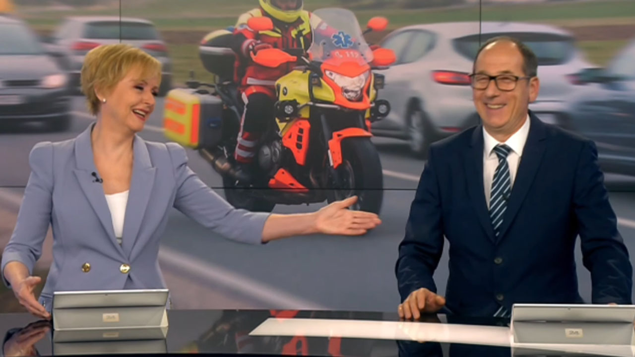 Darja Zgonc in Edi Pucer med preteklim spodrsljajem v oddaji 24UR