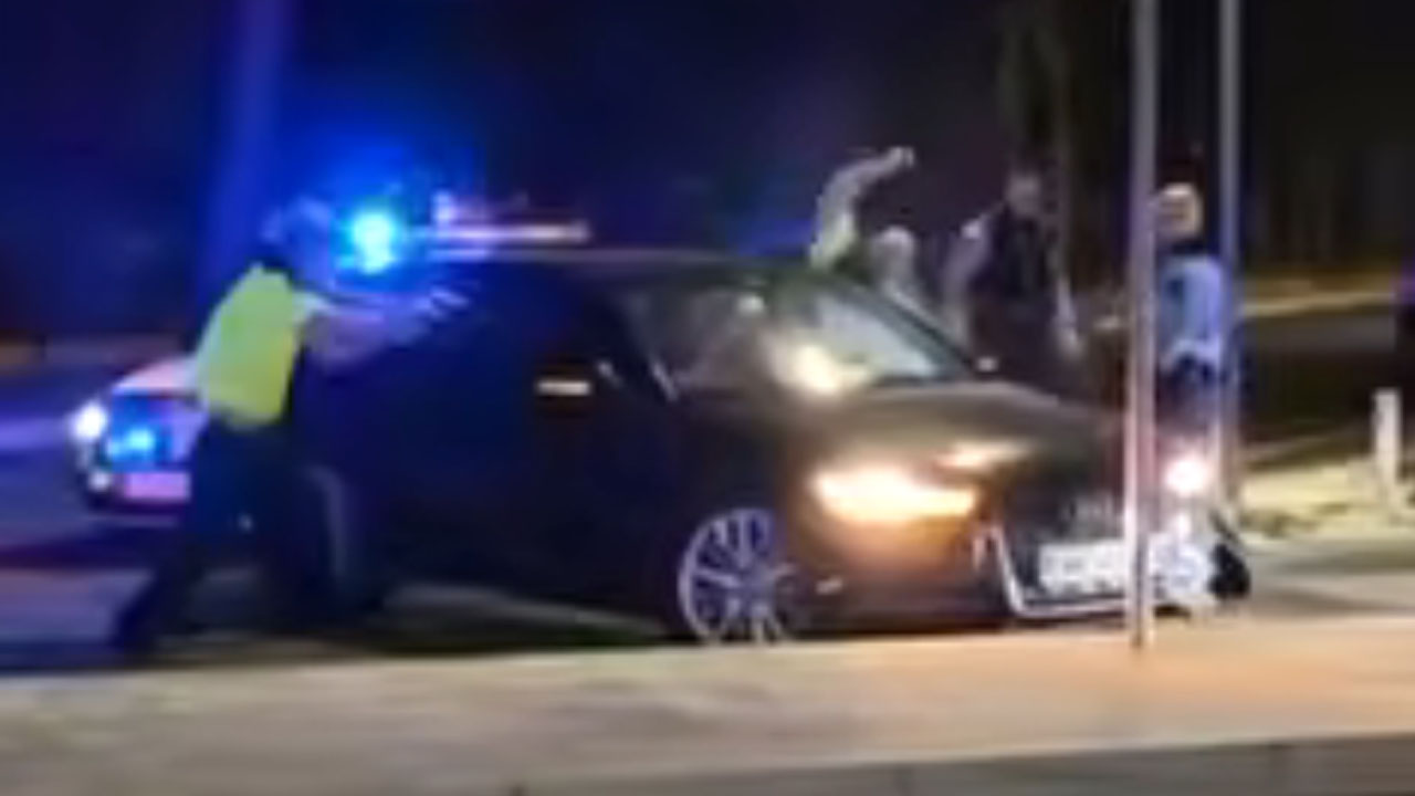 Nočna policijska akcija na bencinski črpalki Mol v Kopru