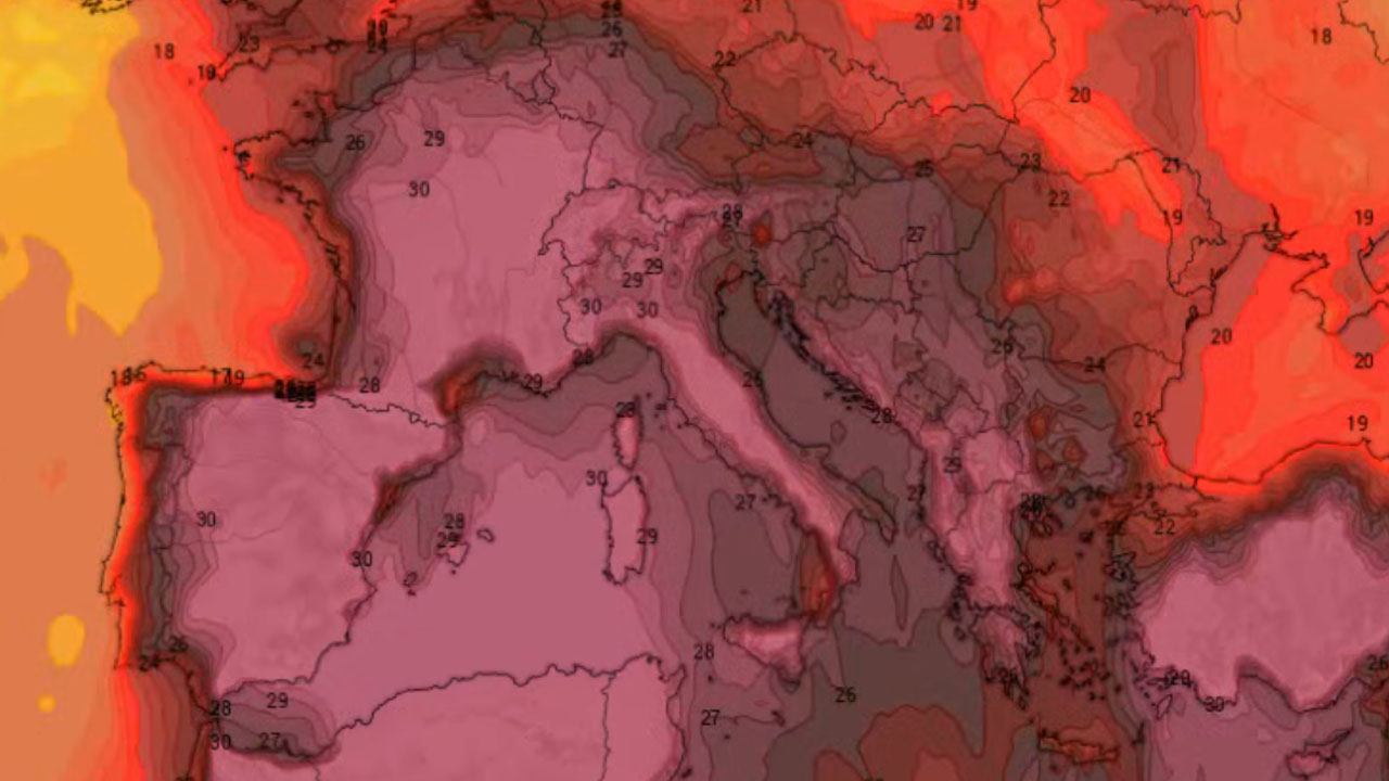 Predvideno gibanje temperatur po izračunih portala Neurje.si