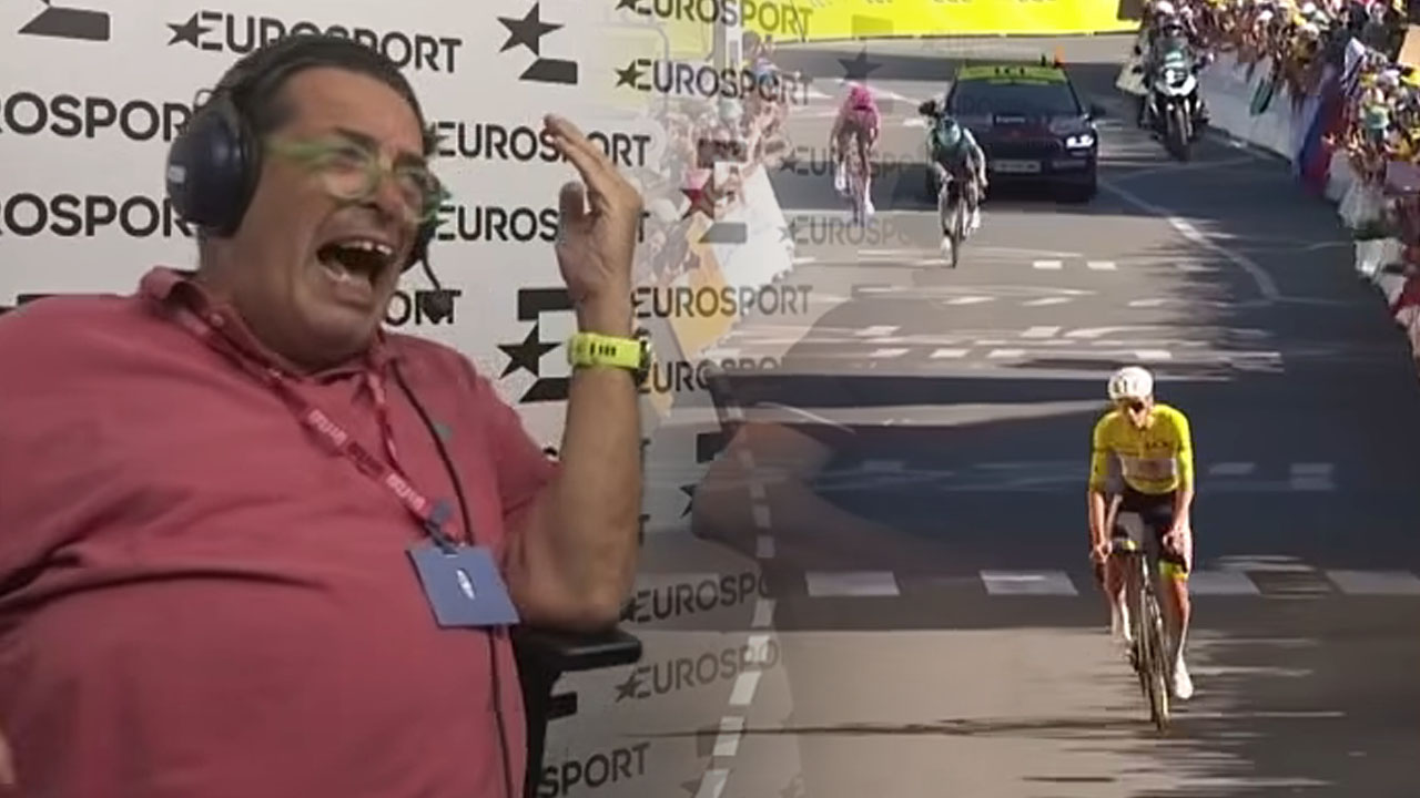 Italijanski komentatorji na Eurosport pospremili rekordni dosežek Tadej Pogačarja