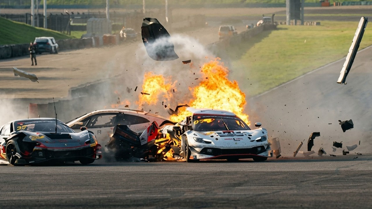 Dirkač rešil življenje tekmecu, ko je po trčenju zagorel Ferrari