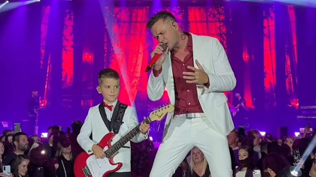 Luka Basi in njegov 7-letni sin Tai prvič skupaj na odru